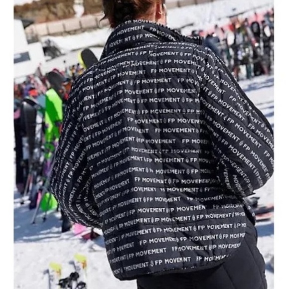 Free People Pippa Packable Puffer Logo Quilted Sm Black Ski Water Resistant Coat - Picture 2 of 6